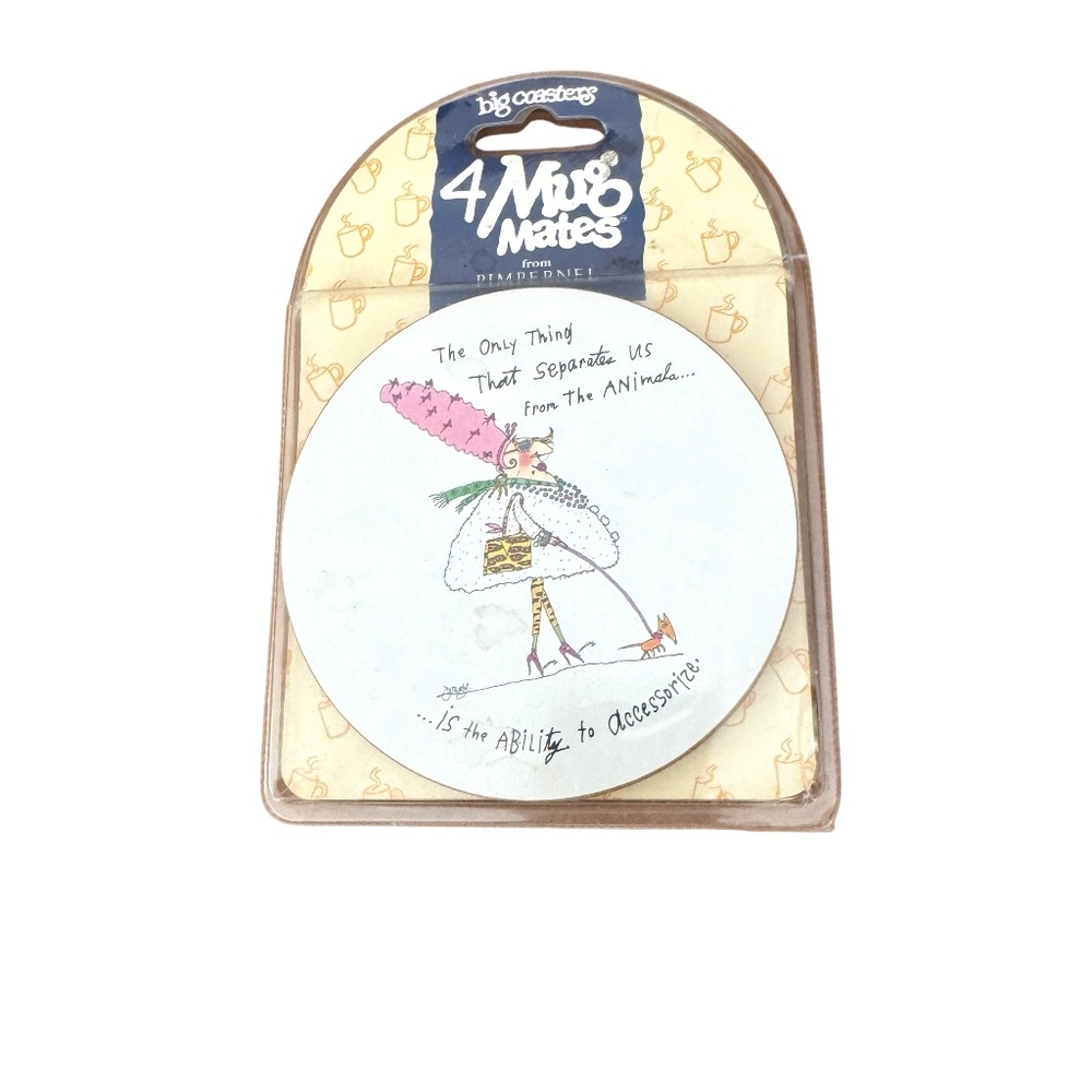 Big Coasters Mug Mates Fashion Funny Ladies Boho Accessories Aerobics NWT
